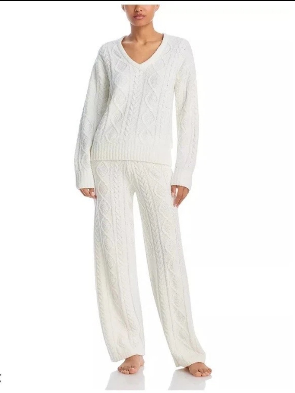 NWT PJ Salvage Chenille PJ Set Ivory - L, XL